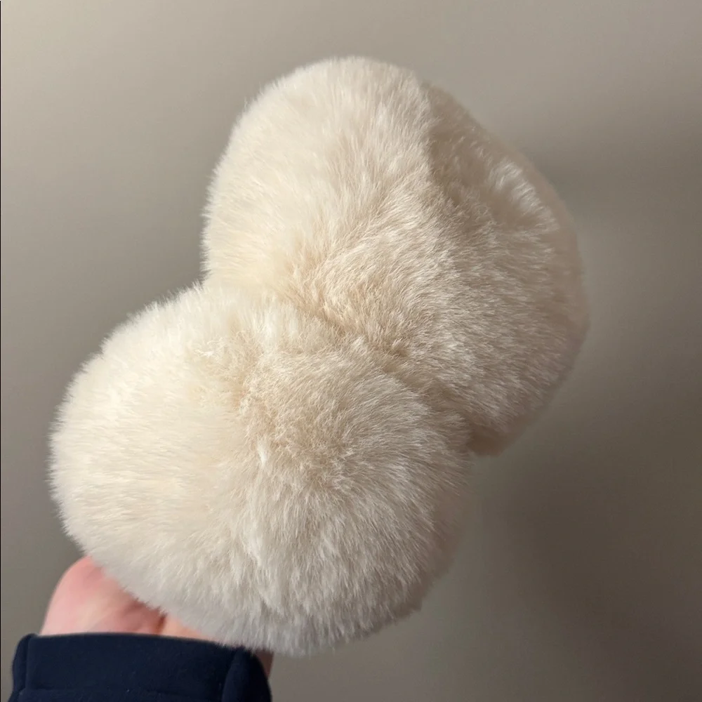 Aspen White Fluffy Ear Muff Headband